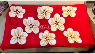 Handcrafted Rayon Sarong Hand Painted Flower Design by Balinese Artisans